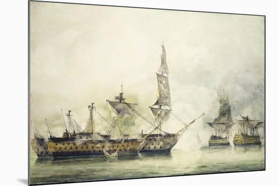 H.M.S. Victory at the Battle of Trafalgar, 1805-John Constable-Mounted Giclee Print