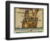 H.M.S. Victory, Portsmouth, Poster Advertising Southern Electric Railways-Kenneth Shoesmith-Framed Giclee Print