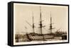 H.M.S. Victory, Sailing Ship, Canonship, Port-null-Framed Stretched Canvas