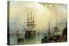 H.M.S. War Sprite off Greenwich, London-Claude T. Stanfield Moore-Stretched Canvas