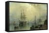 H.M.S. War Sprite off Greenwich-Claude T. Stanfield Moore-Framed Stretched Canvas