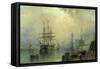 H.M.S. War Sprite off Greenwich-Claude T. Stanfield Moore-Framed Stretched Canvas