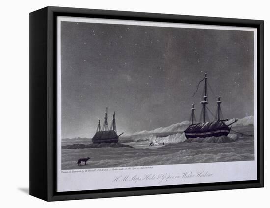 H.M. Ships Hecla and Griper in Winter Harbour, Journal of a Voyage, W.E. Parry, c.1821-William Westall-Framed Stretched Canvas