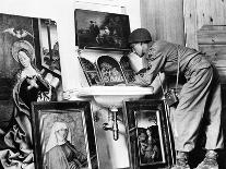 American Examines Art in Germany WWII-H. N. Abrahams-Stretched Canvas