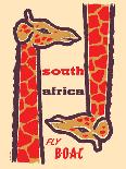 South Africa - Giraffes - Fly BOAC (British Overseas Airways), Vintage Airline Travel Poster, 1950s-H. Niezen-Framed Stretched Canvas