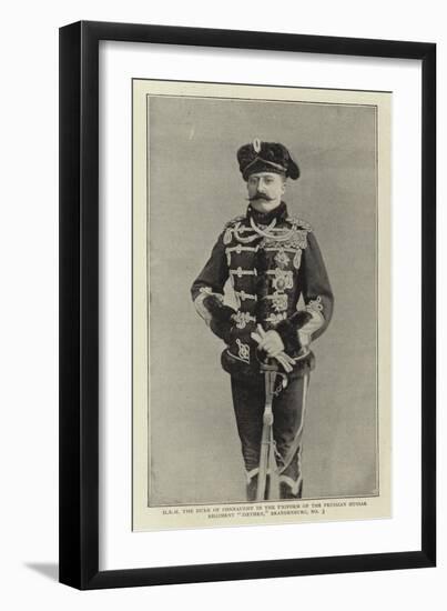 H R H the Duke of Connaught in the Uniform of the Prussian Hussar Regiment Ziethen-null-Framed Giclee Print