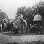 An Elephant Outside the Railway Station at Delhi, India, 1900s-H & Son Hands-Giclee Print
