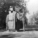 An Elephant Outside the Railway Station at Delhi, India, 1900s-H & Son Hands-Giclee Print