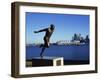 H W Jerome Statue with the City Skyline of Vancouver in the Background, British Columbia, Canada-Hans Peter Merten-Framed Photographic Print