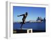 H W Jerome Statue with the City Skyline of Vancouver in the Background, British Columbia, Canada-Hans Peter Merten-Framed Photographic Print