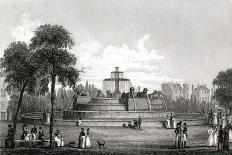 York Gate, Regent's Park, and Mary-Le-Bone Church, London, 1827-H Wallis-Mounted Giclee Print