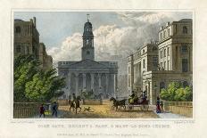 York Gate, Regent's Park, and Mary-Le-Bone Church, London, 1827-H Wallis-Framed Giclee Print