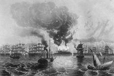 HMS 'Agamemnon' Attacking Fort Constantine, 1854-H Winkles-Giclee Print