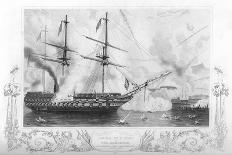 HMS 'Agamemnon' Attacking Fort Constantine, 1854-H Winkles-Giclee Print