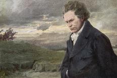 Ludwig Van Beethoven Beethoven out for a Walk on a Windy Day-H. Wulff-Laminated Photographic Print