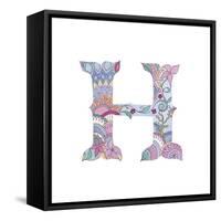 H-Green Girl-Framed Stretched Canvas