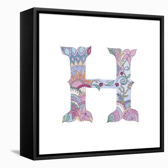 H-Green Girl-Framed Stretched Canvas