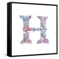 H-Green Girl-Framed Stretched Canvas