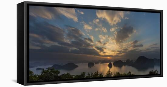 Ha long Bay landscape. Karst mountains, Vietnam, Aisa-Art Wolfe-Framed Stretched Canvas