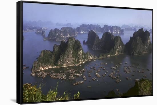 Ha Long Bay Vietnam viewed from above-Charles Bowman-Framed Stretched Canvas