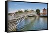 Ha'penny Bridge across the River Liffey, Dublin, Republic of Ireland, Europe-Nigel Hicks-Framed Stretched Canvas