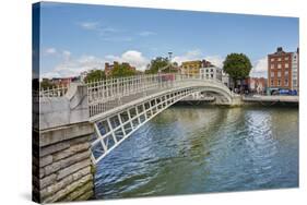 Ha'penny Bridge across the River Liffey, Dublin, Republic of Ireland, Europe-Nigel Hicks-Stretched Canvas