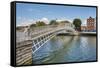 Ha'penny Bridge across the River Liffey, Dublin, Republic of Ireland, Europe-Nigel Hicks-Framed Stretched Canvas