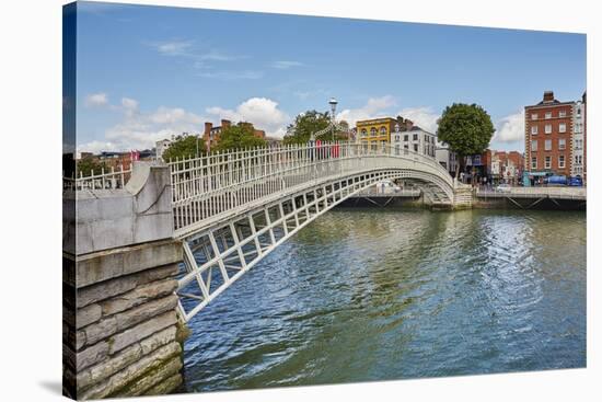 Ha'penny Bridge across the River Liffey, Dublin, Republic of Ireland, Europe-Nigel Hicks-Stretched Canvas