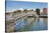 Ha'penny Bridge across the River Liffey, Dublin, Republic of Ireland, Europe-Nigel Hicks-Stretched Canvas