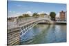 Ha'penny Bridge across the River Liffey, Dublin, Republic of Ireland, Europe-Nigel Hicks-Stretched Canvas