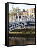 Ha' Penny Bridge on the Liffey River, Dublin, Republic of Ireland, Europe-Oliviero Olivieri-Framed Stretched Canvas