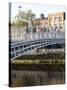 Ha' Penny Bridge on the Liffey River, Dublin, Republic of Ireland, Europe-Oliviero Olivieri-Stretched Canvas