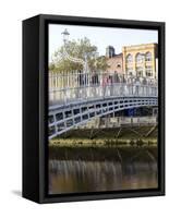 Ha' Penny Bridge on the Liffey River, Dublin, Republic of Ireland, Europe-Oliviero Olivieri-Framed Stretched Canvas