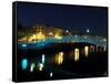 Ha' Penny Bridge over River Liffey, Dublin, Ireland-Alan Klehr-Framed Stretched Canvas