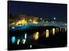 Ha' Penny Bridge over River Liffey, Dublin, Ireland-Alan Klehr-Stretched Canvas