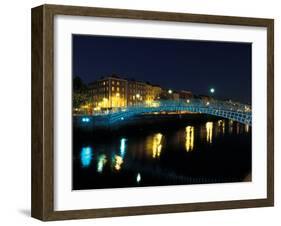 Ha' Penny Bridge over River Liffey, Dublin, Ireland-Alan Klehr-Framed Photographic Print