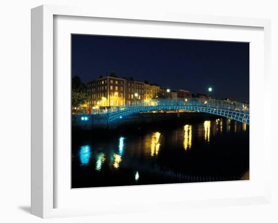 Ha' Penny Bridge over River Liffey, Dublin, Ireland-Alan Klehr-Framed Photographic Print