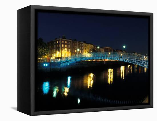 Ha' Penny Bridge over River Liffey, Dublin, Ireland-Alan Klehr-Framed Stretched Canvas