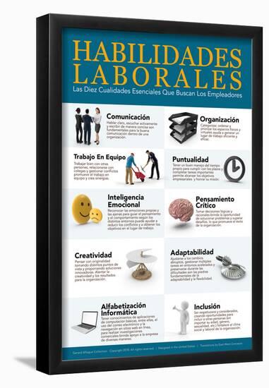 Habilidades Laborales - Job Skills in Spanish-Gerard Aflague Collection-Framed Poster