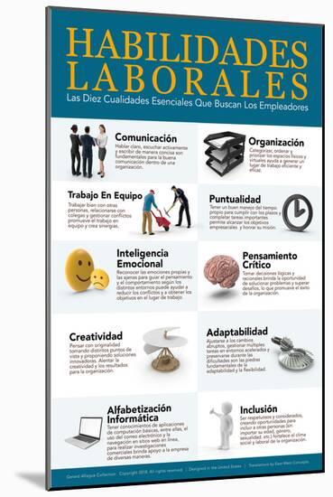 Habilidades Laborales - Job Skills in Spanish-Gerard Aflague Collection-Mounted Poster