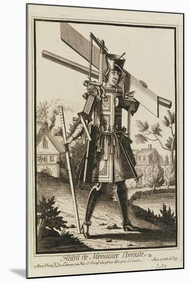 Habit De Menuisier Ebeniste (Imaginary Costume of a Cabinet Maker with the Tools of His Trade)-Nicolas II de Larmessin-Mounted Giclee Print