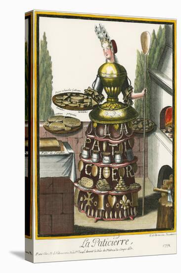 Habit de Paticier (Fantasy Costume of a Confectioner with Attributes of His Trade)-Nicolas II de Larmessin-Stretched Canvas