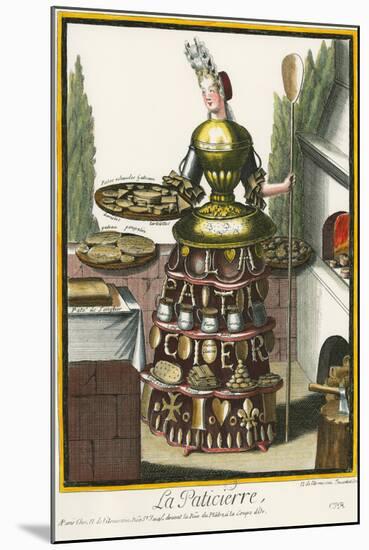 Habit de Paticier (Fantasy Costume of a Confectioner with Attributes of His Trade)-Nicolas II de Larmessin-Mounted Giclee Print