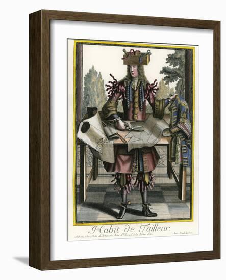 Habit de Tailleur (Fantasy costume of a Men's Tailor with Attributes of His Trade)-Nicolas II de Larmessin-Framed Giclee Print