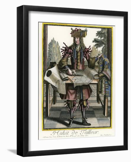 Habit de Tailleur (Fantasy costume of a Men's Tailor with Attributes of His Trade)-Nicolas II de Larmessin-Framed Giclee Print