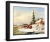 Habitants by a Frozen River-Cornelius Krieghoff-Framed Art Print