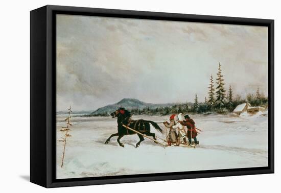 Habitants Sleighing, c.1855-Cornelius Krieghoff-Framed Stretched Canvas