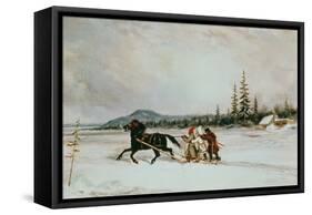 Habitants Sleighing, c.1855-Cornelius Krieghoff-Framed Stretched Canvas