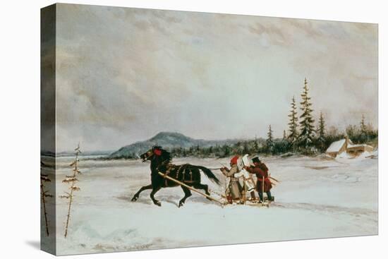 Habitants Sleighing, c.1855-Cornelius Krieghoff-Stretched Canvas