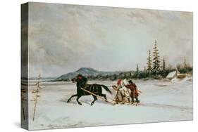 Habitants Sleighing, c.1855-Cornelius Krieghoff-Stretched Canvas